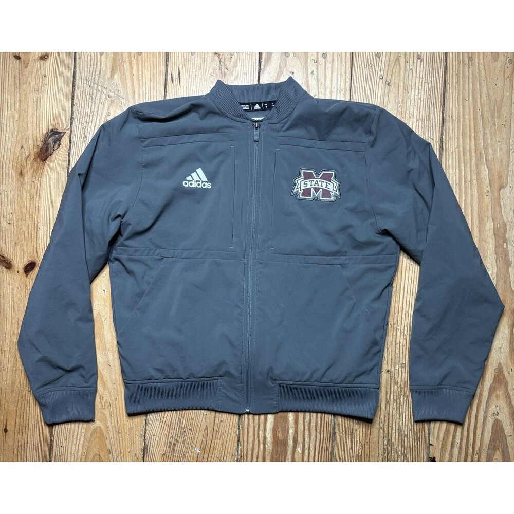 adidas Mississippi State Bulldogs Urban Bomber Jacket Men's Sz Medium Gray Team